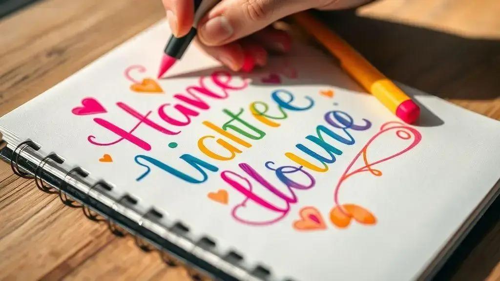 como fazer lettering com marca texto​